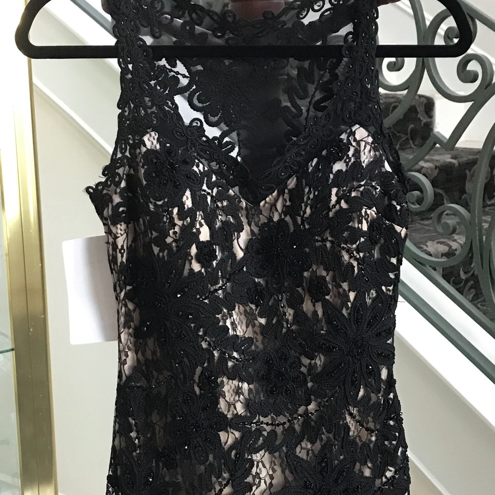Sue Wong black lace cocktail dress